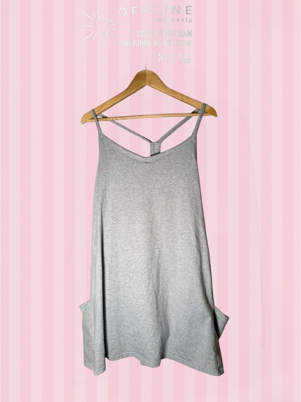 OFFLINE Grey Strappy Tank Romper